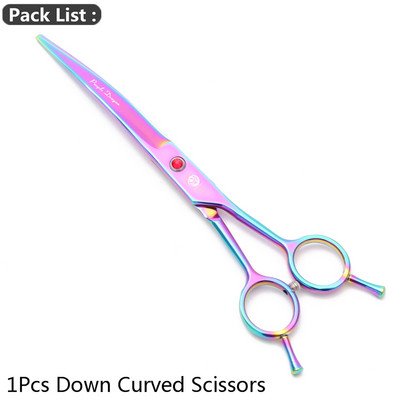 Zakrivljene škare za kućne ljubimce Purple Dragon 8" 22,5 cm JP Škare za šišanje pasa od nehrđajućeg čelika Zakrivljene škare za životinje gore i dolje 4003# Škare za kućne ljubimce