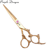 Foarfece pentru tuns păr Purple Dragon 5,5" japonez 440C 9005# Foarfece pentru tăiere profesională Foarfece pentru subțierea frizerului Dragon