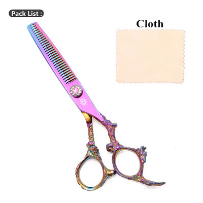 Foarfece pentru tuns păr Purple Dragon 5,5" japonez 440C 9005# Foarfece pentru tăiere profesională Foarfece pentru subțierea frizerului Dragon