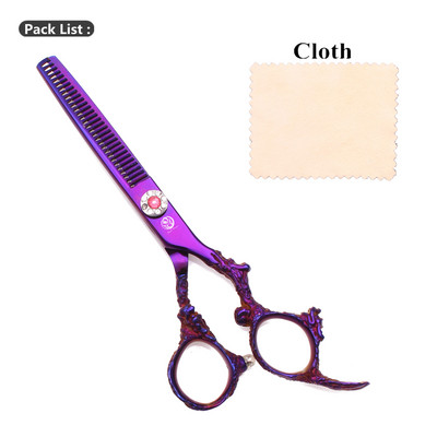 Foarfece pentru tuns păr Purple Dragon 5,5" japonez 440C 9005# Foarfece pentru tăiere profesională Foarfece pentru subțierea frizerului Dragon