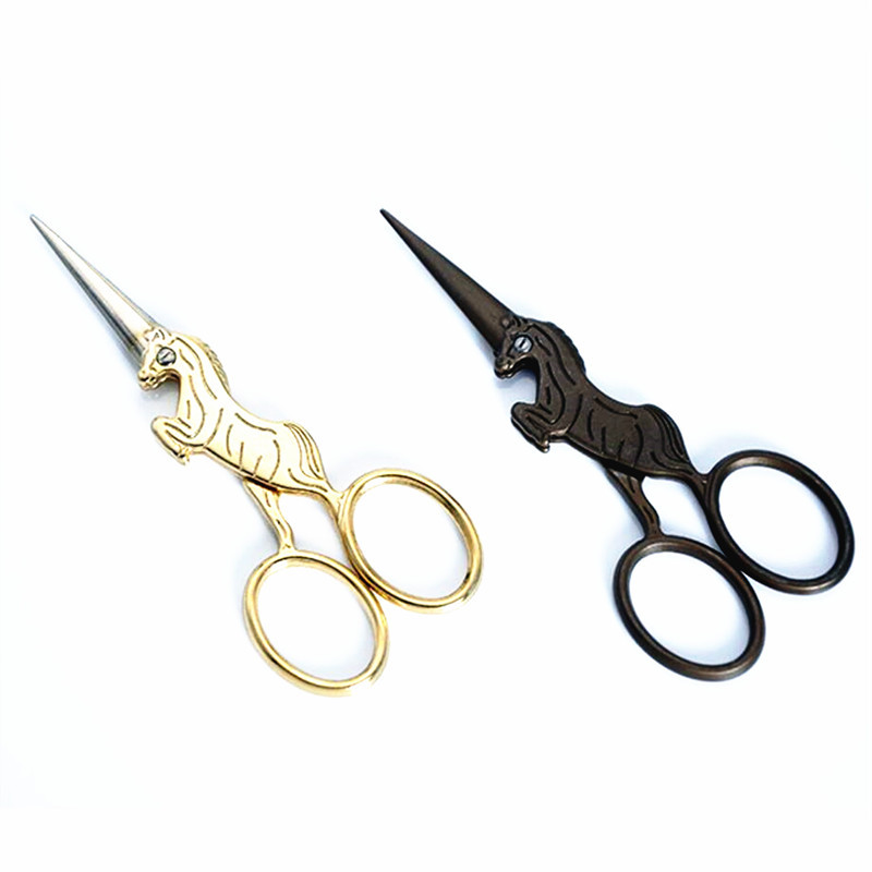 10 cm-es rozsdamentes acél európai vintage virágos retro varróolló Rövid vágó, tartós szabóolló