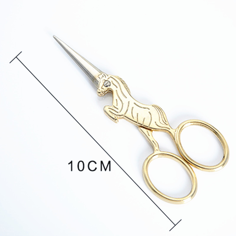 10 cm-es rozsdamentes acél európai vintage virágos retro varróolló Rövid vágó, tartós szabóolló