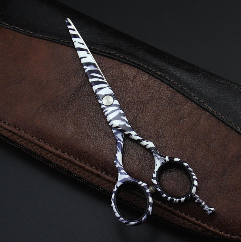 5,5" zebras japoniškas plaukų kirpimo žirklės kirpimo plaukų žirklės kirpyklos žirklės keraminis 440C profesionalus kirpėjas skustuvo krašto kirpimas