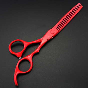 Професионална стомана JP 440c 5.5 6 \'\' червени ножици за коса изтъняване фризьорски ножици за подстригване фризьорски ножици