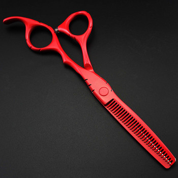 Професионална стомана JP 440c 5.5 6 \'\' червени ножици за коса изтъняване фризьорски ножици за подстригване фризьорски ножици