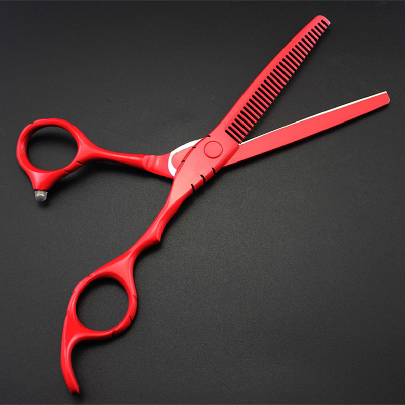 Foarfece profesionale din oțel JP 440c 5.5 6'' pentru păr roșu tunsoare subțierea frizerului tunsoare foarfece de tuns