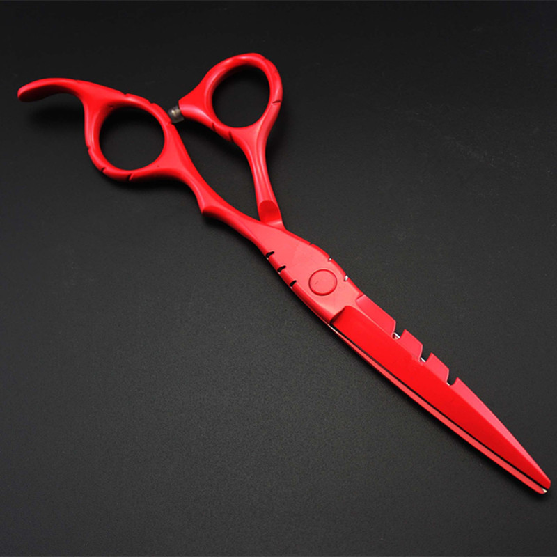 Foarfece profesionale din oțel JP 440c 5.5 6'' pentru păr roșu tunsoare subțierea frizerului tunsoare foarfece de tuns