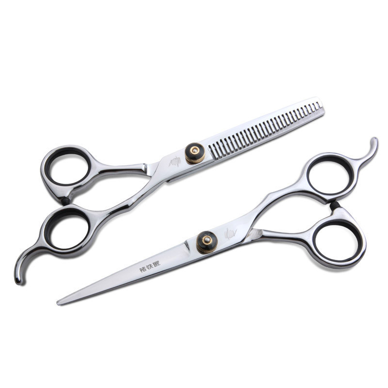 Komplet profesionalnih frizerskih škara za šišanje Čelični ravni rezač za stanjivanje brijački pribor Originalni alat 6 inča Oštrica 7 cm