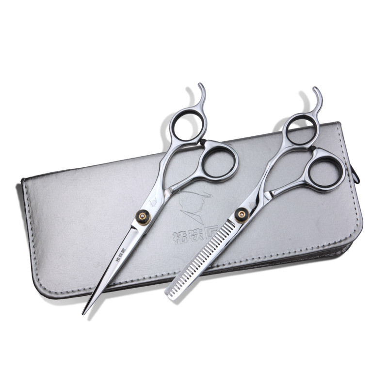 Komplet profesionalnih frizerskih škara za šišanje Čelični ravni rezač za stanjivanje brijački pribor Originalni alat 6 inča Oštrica 7 cm