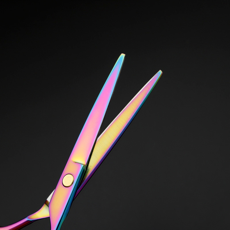 Professzionális japán 440c acél 6 hüvelykes Rainbow Cut hajolló készlet Vágóolló vékonyító fodrász olló fodrász olló