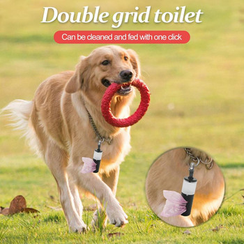 Pet Dog Poop Picker Διπλός διανομέας σκουπιδιών Φορητή ελαφριά θήκη θήκης για σκουπίδια σκυλιών για κουτάβι γάτα Εξωτερική οργάνωση συλλογής απορριμμάτων