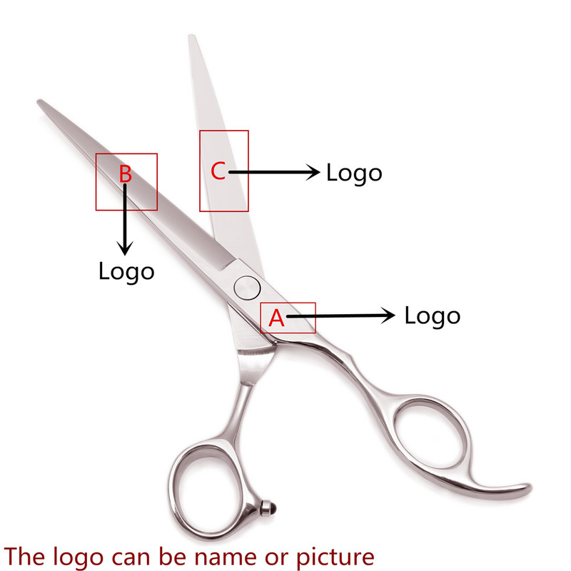 Frizerske škare Profesionalni 5,5" prilagođeni logotip Japan Škare za šišanje / Škare za stanjivanje Škare Oslonac za prste 1014