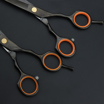Черна професионална 5,5-инчова ножица за коса Плоска розова подстригване Бръснарски салон Изтъняващи ножици Фризьорска машинка за подстригване