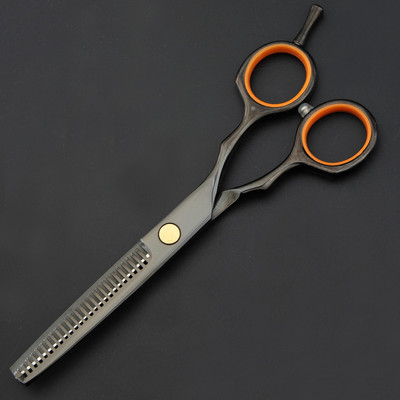 Crne profesionalne škare za kosu od 5,5 inča Ravno ružičasto rezanje Brijačnica Škare za stanjivanje frizera Frizerski aparat za šišanje