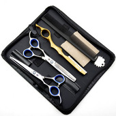 30% allahindlus Vasaku käe juuksekääride komplekt Tööriist Jaapani terasest tasaseks lõigatud hambakäärid õhuke lõikekomplekt Salongi juuksuri lõikuri käärid trimmer