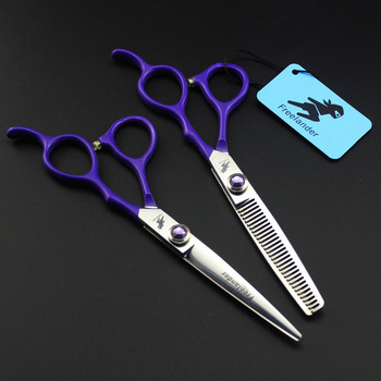 6,0 ιντσών Ευρωπαϊκού στυλ νέο επαγγελματικό Ιαπωνικό 440c Μπλε λαβή Αντιολισθητικό ψαλίδι Barber Hair Thinning Blending Texturing Scissors