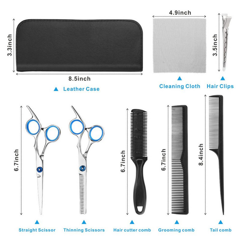 7/9/11 tk Juuksekäärid 6-tollised juuksuri juuksuri lõikamine Professionaalne käärid roostevabast terasest harvenduskäärid juuksurisalongi salongikomplekt