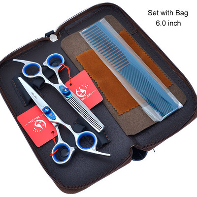 Meisha 6,0 colių profesionalios kirpyklų žirklės nerūdijančio plieno kirpyklos plaukų kirpimo žirklės retinimo žirklės su maišeliu A0142A