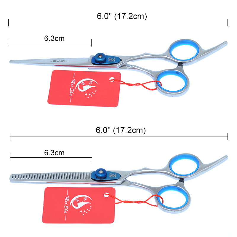 Meisha 6,0 colių profesionalios kirpyklų žirklės nerūdijančio plieno kirpyklos plaukų kirpimo žirklės retinimo žirklės su maišeliu A0142A