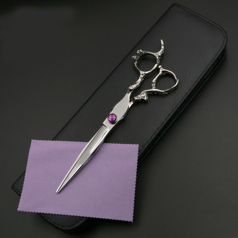 7 colių kirpimo žirklės profesionalios žirklės kirpykla kirpykla gyvūnėlių žirklės drakono formos rankena
