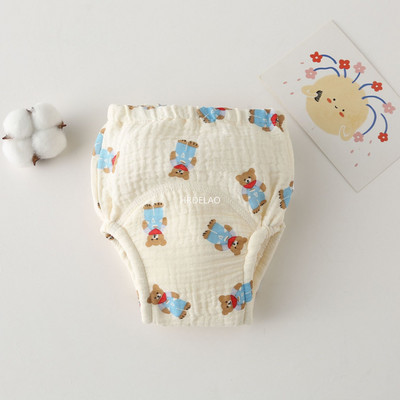 Bebeluș Nivel A Desene Animat Bumbac Animal Tigru Iepure Urs Buzunare pentru scutece impermeabile Scutece Pantaloni de antrenament Scutec de tifon Pantaloni de învățare