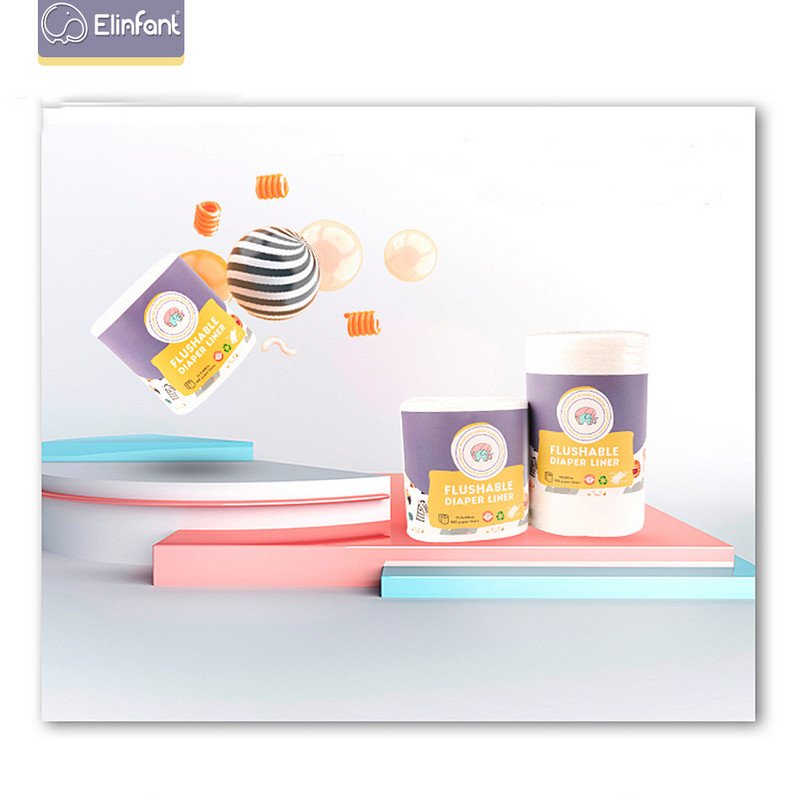 Elinfant 1 rolă din bambus de unică folosință pentru scutece pentru copii, căptușeală de scutece biodegradabilă din bambus, transport gratuit #SMT007#