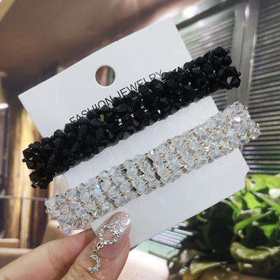 Agrafe de păr de primăvară de cristal de culoare dulce Ace Mărgele lucrate manual Barrete de păr pentru femei, fete, modă, accesorii de păr simple, accesorii pentru cap