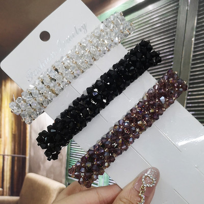 Agrafe de păr de primăvară de cristal de culoare dulce Ace Mărgele lucrate manual Barrete de păr pentru femei, fete, modă, accesorii de păr simple, accesorii pentru cap