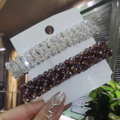 Agrafe de păr de primăvară de cristal de culoare dulce Ace Mărgele lucrate manual Barrete de păr pentru femei, fete, modă, accesorii de păr simple, accesorii pentru cap