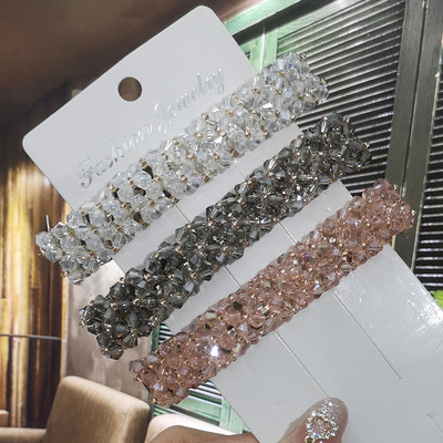 Agrafe de păr de primăvară de cristal de culoare dulce Ace Mărgele lucrate manual Barrete de păr pentru femei, fete, modă, accesorii de păr simple, accesorii pentru cap