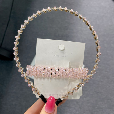 Agrafe de păr de primăvară de cristal de culoare dulce Ace Mărgele lucrate manual Barrete de păr pentru femei, fete, modă, accesorii de păr simple, accesorii pentru cap