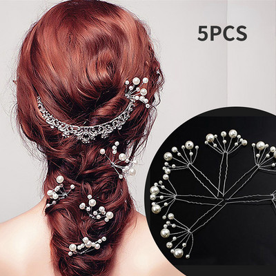 Pleteni cvijet kopča za kosu Pearl Crystal Vjenčani češljevi za kosu Dodaci za kosu za mladenke Cvjetna pokrivala za glavu Ženske mladenke Ukosnice