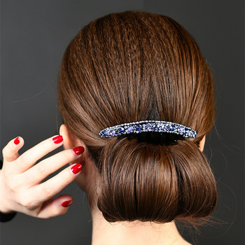 2022 Винтидж щипки за коса с кристални цветя Модни гребени за коса Пластмасови лъскави фиби за коса за жени Аксесоари за коса Кок Шапка