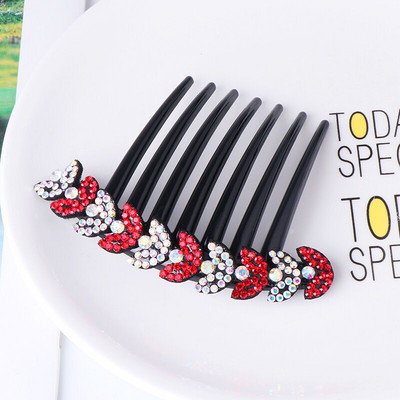 2022 Vintage Flower Crystal Juukseklambrid Mood Juuksekammid Plastikust läikivad juuksenõelad naistele Juukseaksessuaarid Kukuline peakate