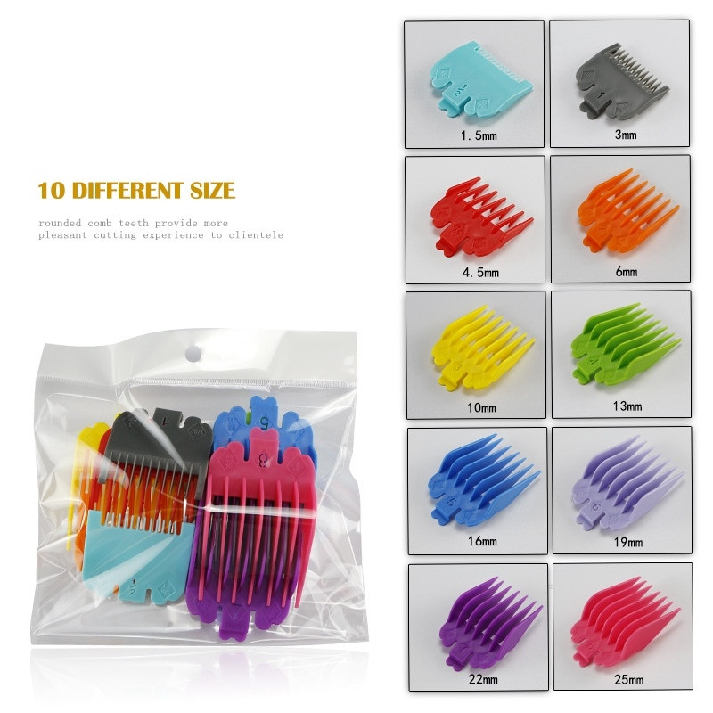 10 bucăți de tuns pentru bărbați la modă, pieptene limită, ghid de tăiere pentru frizer, accesoriu de înlocuire, instrumente de coafat