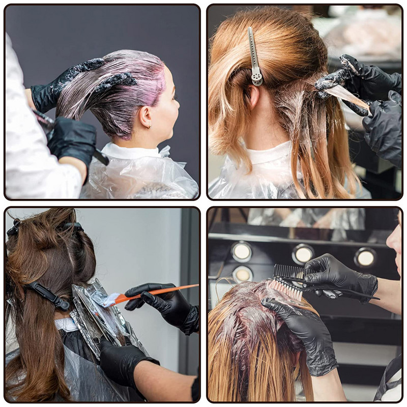 1 pora daugkartinių guminių pirštinių Profesionalios plaukų dažymo pirštinės Plaukų dažymo priedai Dažymo pirštinės, skirtos plaukų salono dažymui