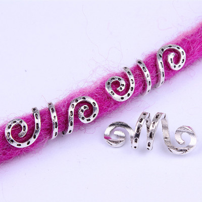 20 tk Vintage pronkskuldne hõbedane rastapats Retro helmed juuksepunutis õuduka klambrid Aafrika punutised mansetirõngad õõnsad tööriistad punutud