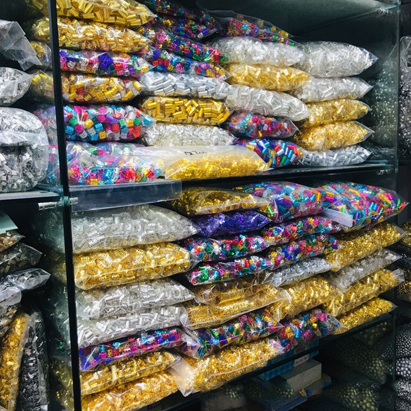 20 tk Vintage pronkskuldne hõbedane rastapats Retro helmed juuksepunutis õuduka klambrid Aafrika punutised mansetirõngad õõnsad tööriistad punutud