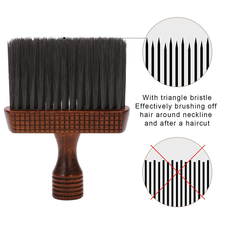 Profesionalna brijačka četka za prašinu za vrat Drvena četka za šišanje kose Meke četke za čišćenje Drvena drška od prirodnog najlona