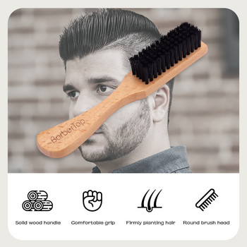 Barbertop Wood Handle Фризьорски Neck Duster Мека почистваща четка Retro Broken Remove Comb Salon Инструменти за оформяне на коса на едро