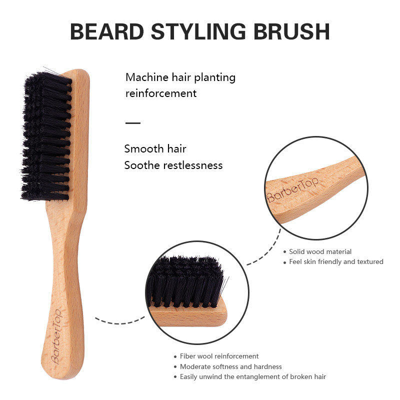 Barbertop Wood Handle Frizerski Neck Duster Mekana četka za čišćenje Retro Broken Remove Češalj Salon Alati za oblikovanje kose Veleprodaja