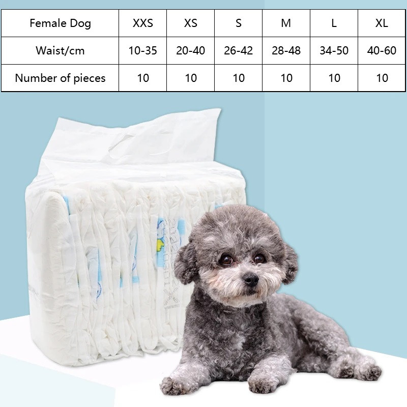 Élettani pelenkák Nyúl nőstény kisállat pelenkák eldobható kutyáknak, szuper felszívódású kutyáknak, szivárgásmentes kutyáknak és nadrágoknak kiskutya