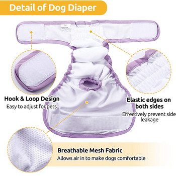 Шорти за кучешки пелени за кученца, големи кучета, женски санитарни физиологични панталони, гащички, регулируеми гащи за многократна употреба, бельо за малки кучета