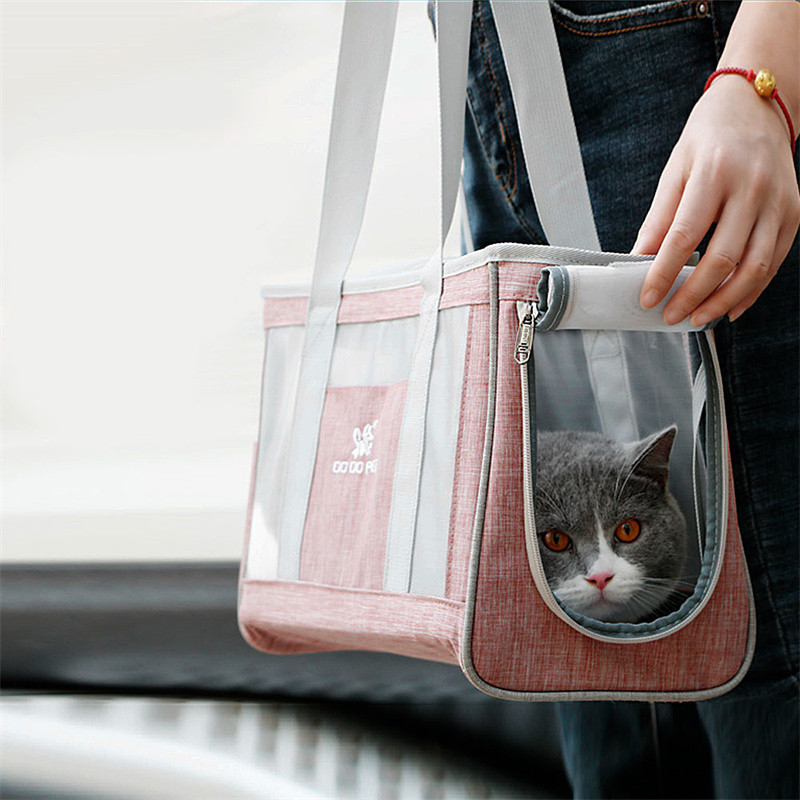 Geantă portabilă de transport pentru câini, geantă de transport, geantă de mână din plasă respirabilă, geantă de călătorie de umăr pentru câini de talie mică, cățeluș, pluș chihuahua