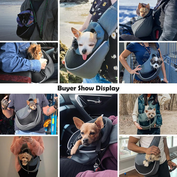 Τσάντα ώμου Pet Puppy Carrier S/L Mesh Oxford Single Dog Shoulder Bag Comfort Pouch Mesh Shoulder Bag Outdoor Travel Dog Shoulder Bag