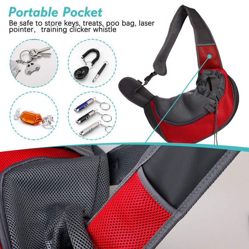 Pet Puppy Carrier S/L Mesh Oxford Single Torba za pse na rame Udobna torbica Mrežasta torba na rame Vanjska putna torba za pse na rame