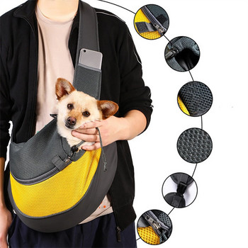 Μεταφορέας σκυλιών κατοικίδιων ζώων κουτάβι για υπαίθρια αναπνεύσιμη τσάντα χειρός Τσάντα γάτας Διχτυωτή μονή τσάντα ώμου Kitten Sling Comfort bag Tote Travel