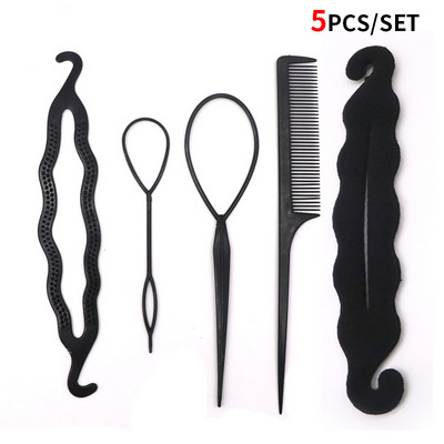 Naiste juuste kujundamise klamber Plastikust juuksepulgade tegija punutise tööriist hobusesabahoidja tüdrukutele juuksenõelad juukseaksessuaarid juuksekammid