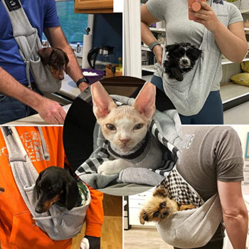 Слинг за кучета и котки Hands Free Reversible Pet Papoose Bag Мека торбичка и дизайн на чантичка, подходяща за пътуване на открито