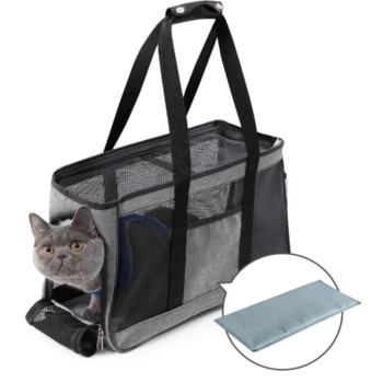 Καλοκαιρινό πλέγμα μεταφοράς κατοικίδιων ζώων με αναπνεύσιμο πλέγμα για σκύλους γάτες Tote Premium Oxford υφασμάτινη τσάντα ταξιδιού για κατοικίδια Φορητή τσάντα για κουτάβι από πλέγμα